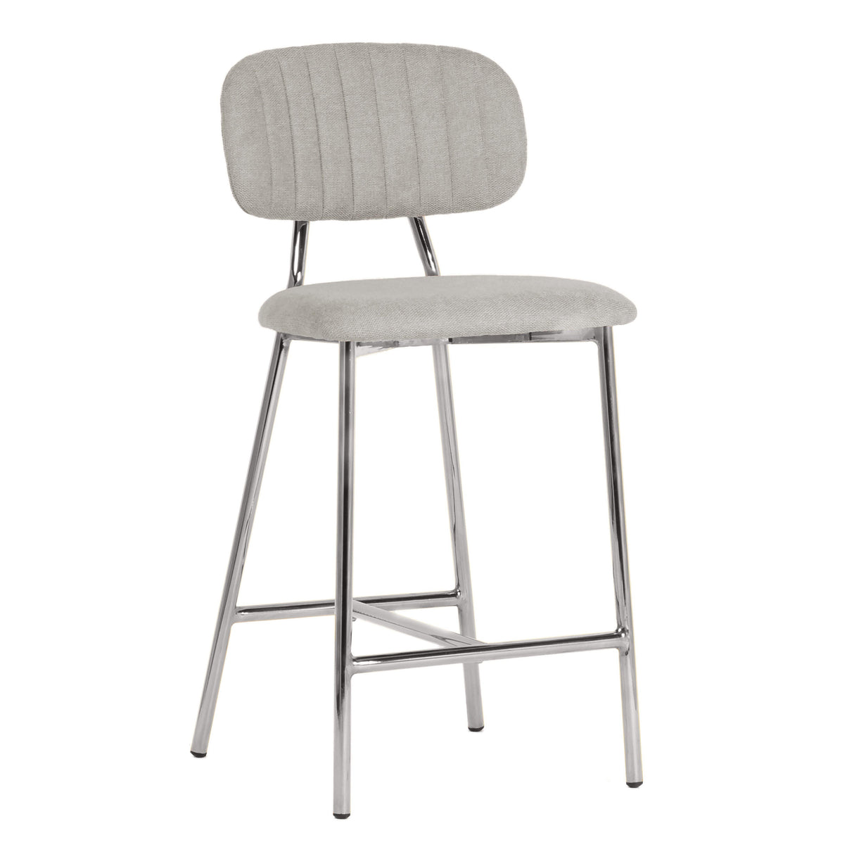 Ariana Grey Counter Stool with Silver Legs - Set of 2