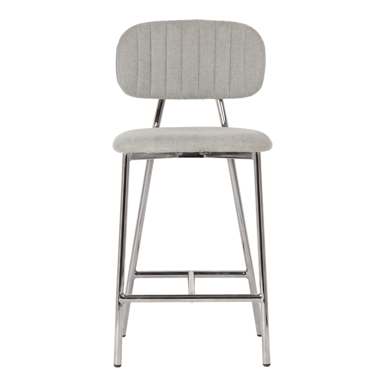 Ariana Grey Counter Stool with Silver Legs - Set of 2