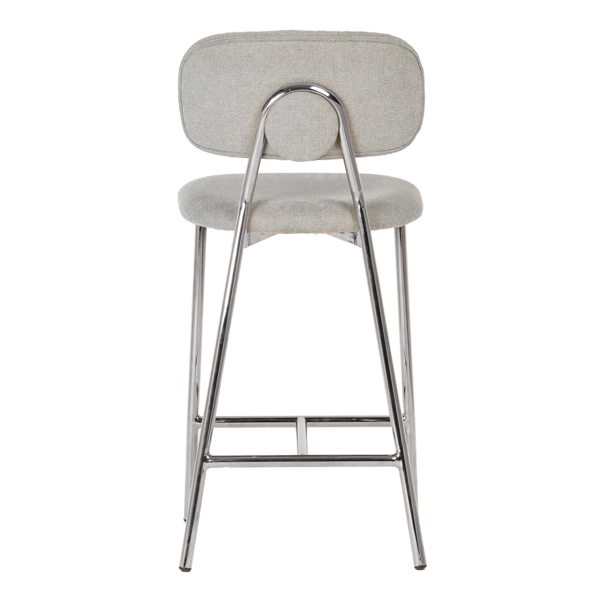 Ariana Grey Counter Stool with Silver Legs - Set of 2