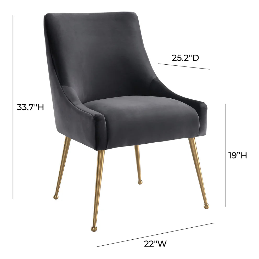 Beatrix Cognac Velvet Side Chair