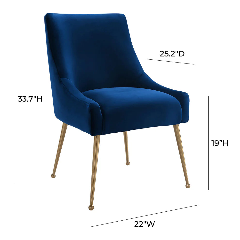Beatrix Cognac Velvet Side Chair