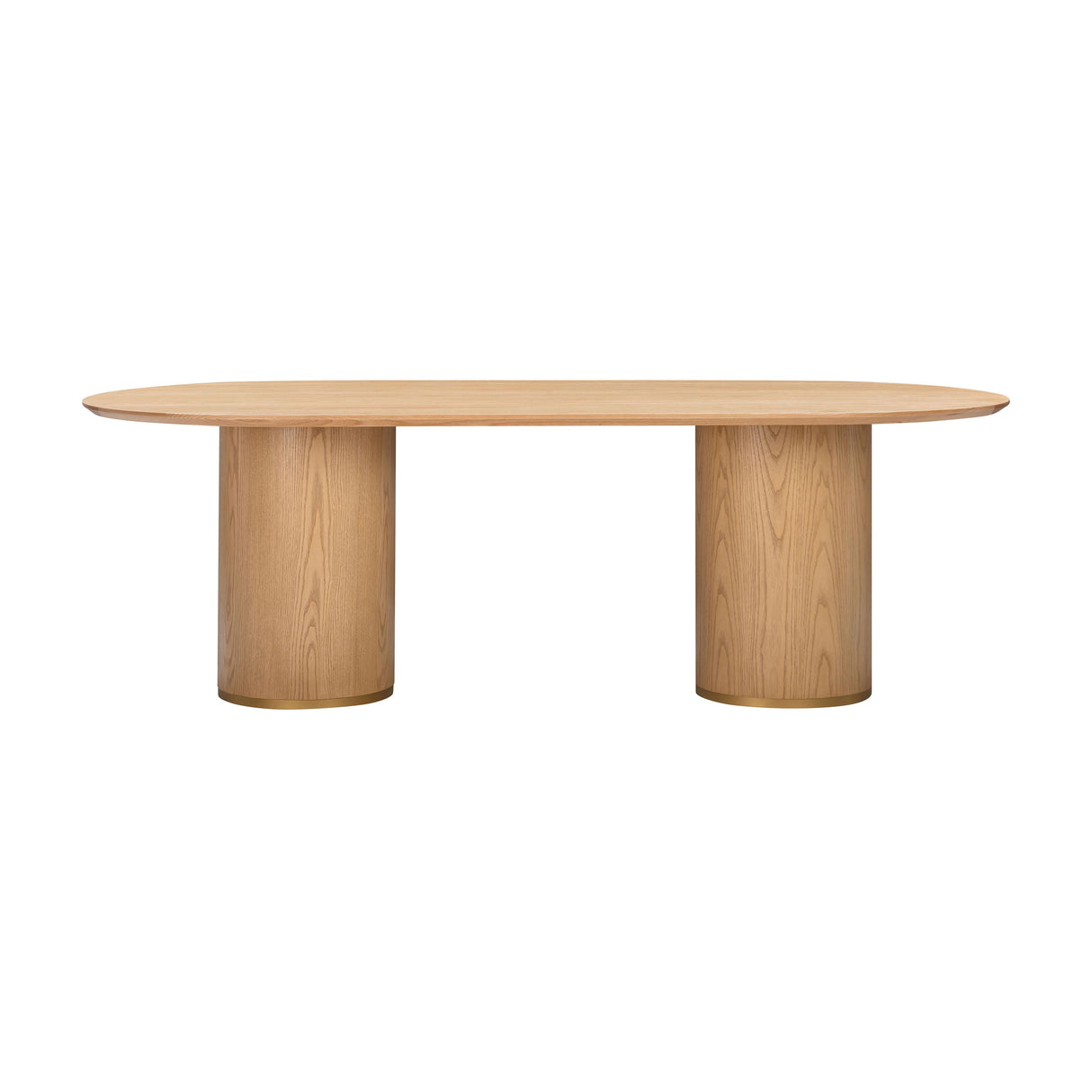 Brandy 95" Natural Ash Wood Oval Dining Table