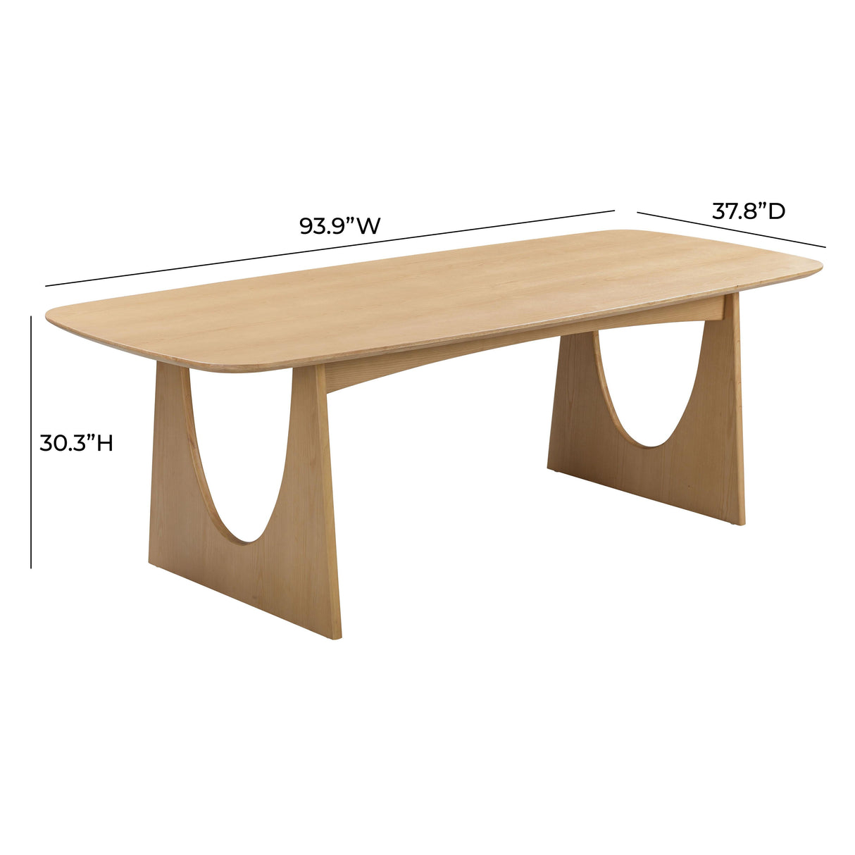 Cybill Natural Ash Rectangular Dining Table (79"-94")