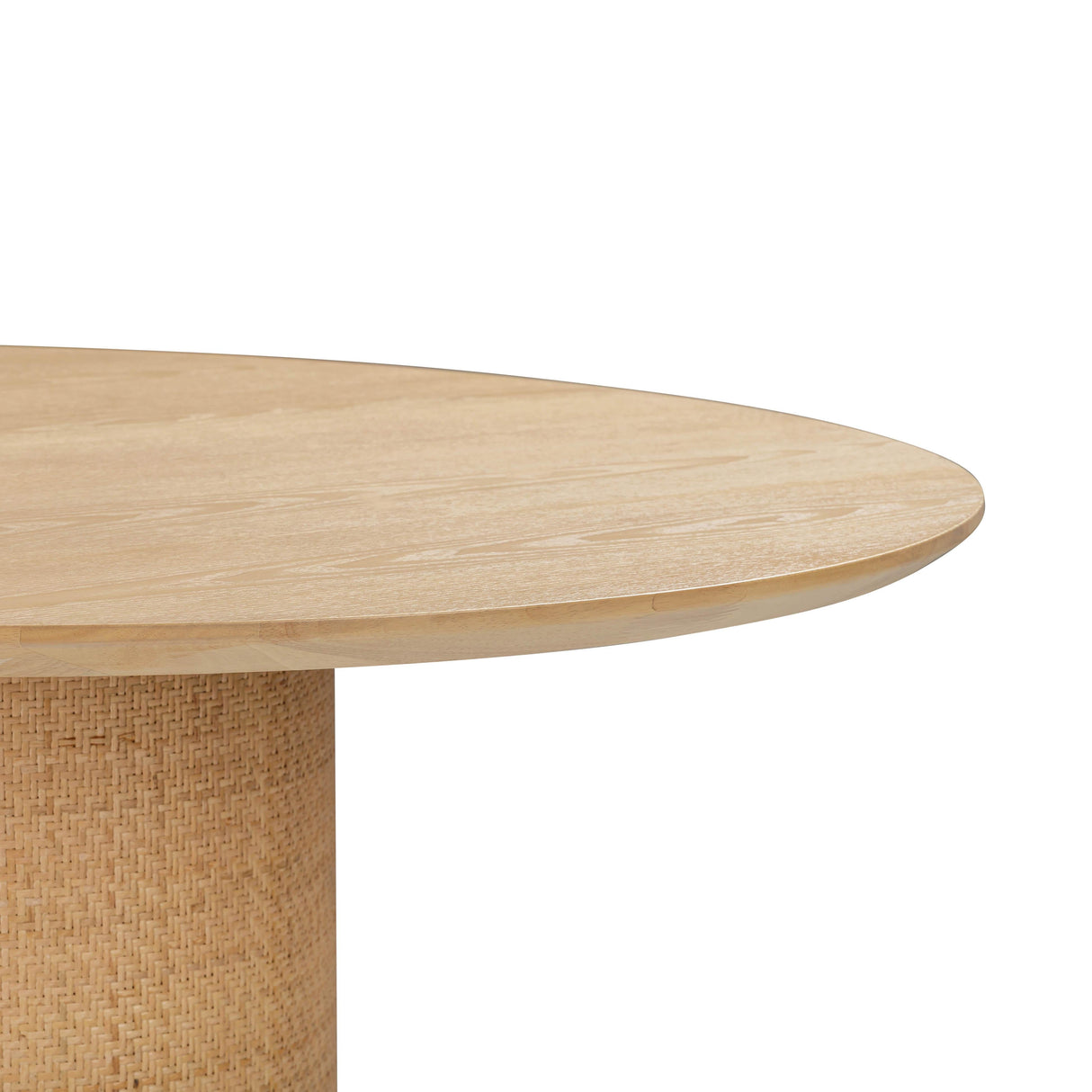 Akiba 47" Natural Ash & Rattan Round Dining Table