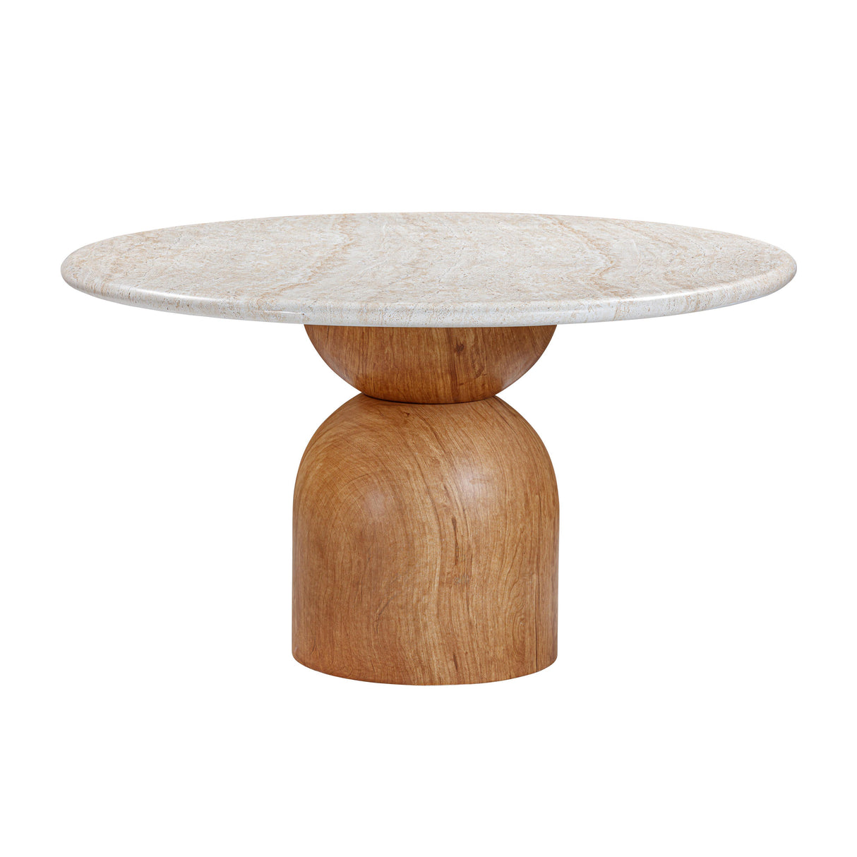Cynthia Travertine Concrete Indoor / Outdoor 54 inch Round Dining Table