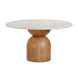 Cynthia Travertine Concrete Indoor / Outdoor 54 inch Round Dining Table