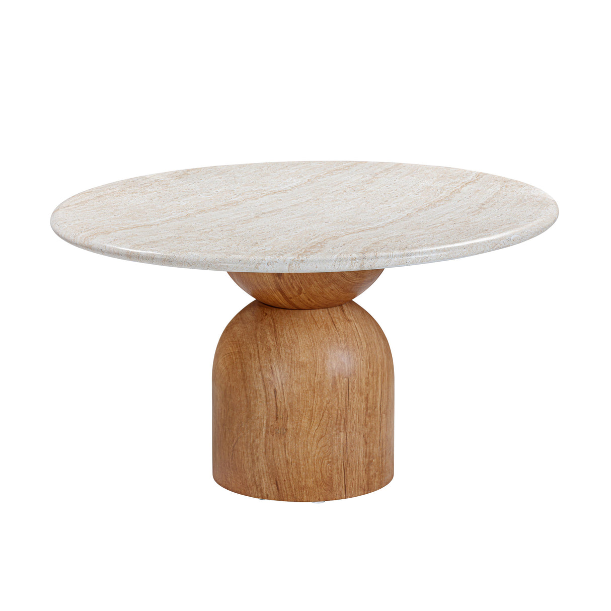 Cynthia Travertine Concrete Indoor / Outdoor 54 inch Round Dining Table