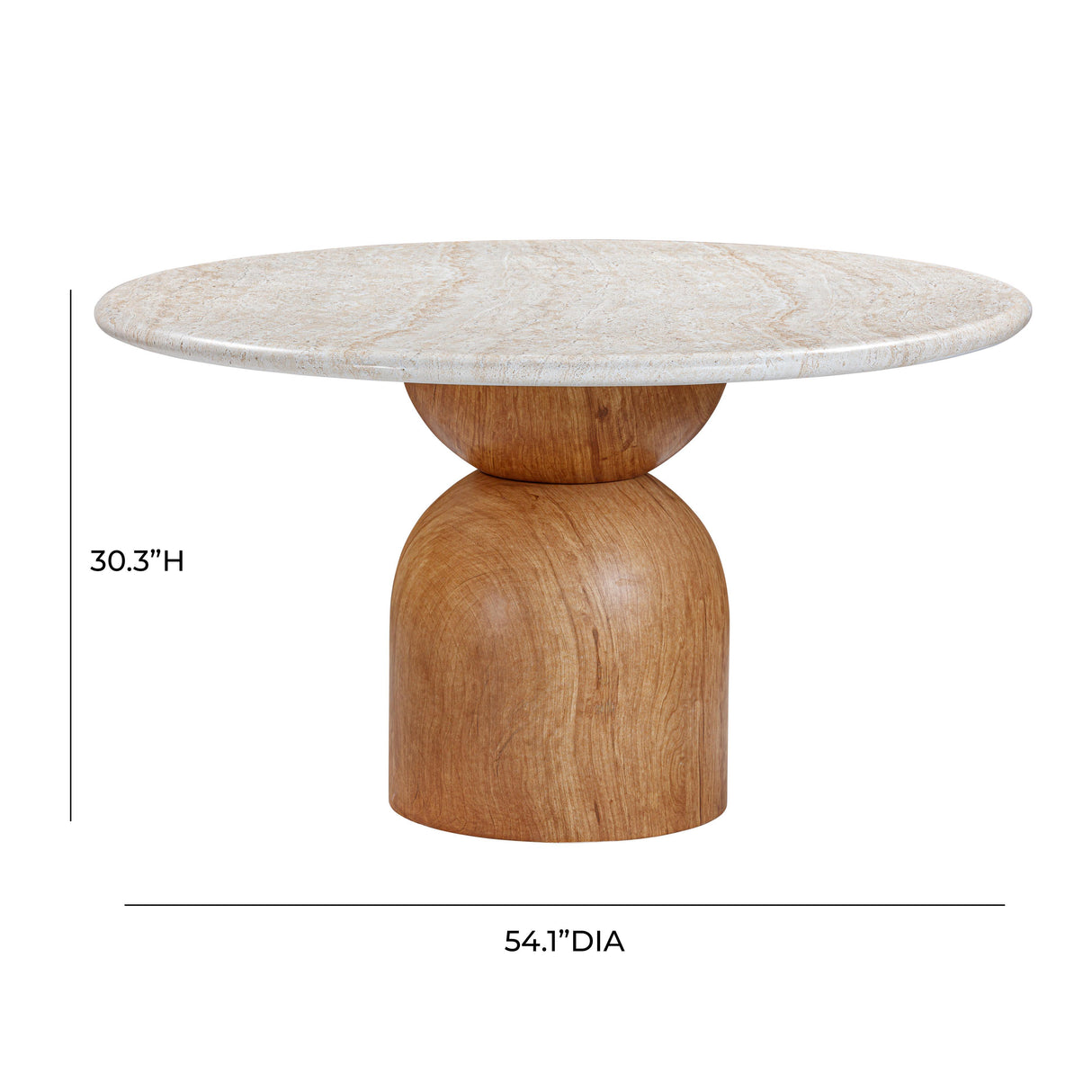 Cynthia Travertine Concrete Indoor / Outdoor 54 inch Round Dining Table