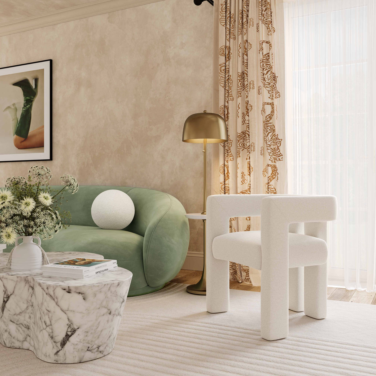 Boba Vegan Shearling Ball Pillow (9"-14")