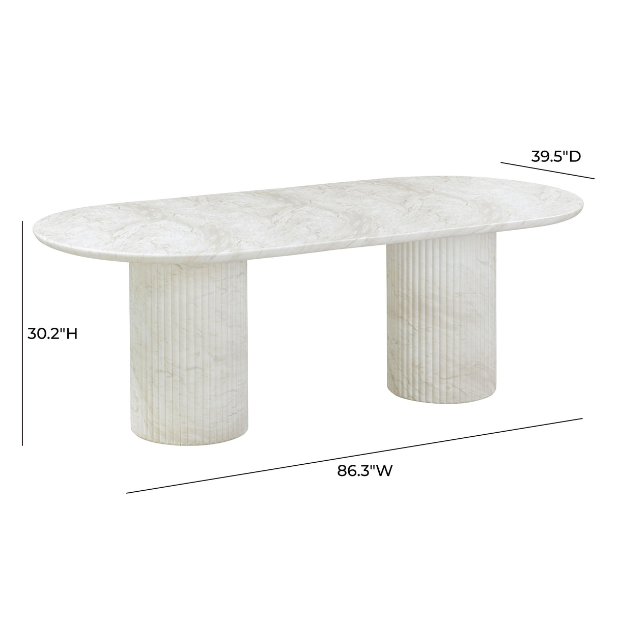 Brut 86" Concrete Patterned Indoor/Outdoor 86" Oval Dining Table