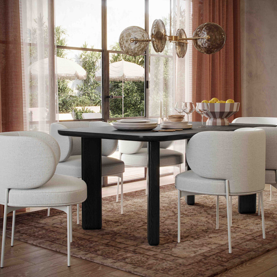 Jodie 68" Black Oak Rectangular Dining Table