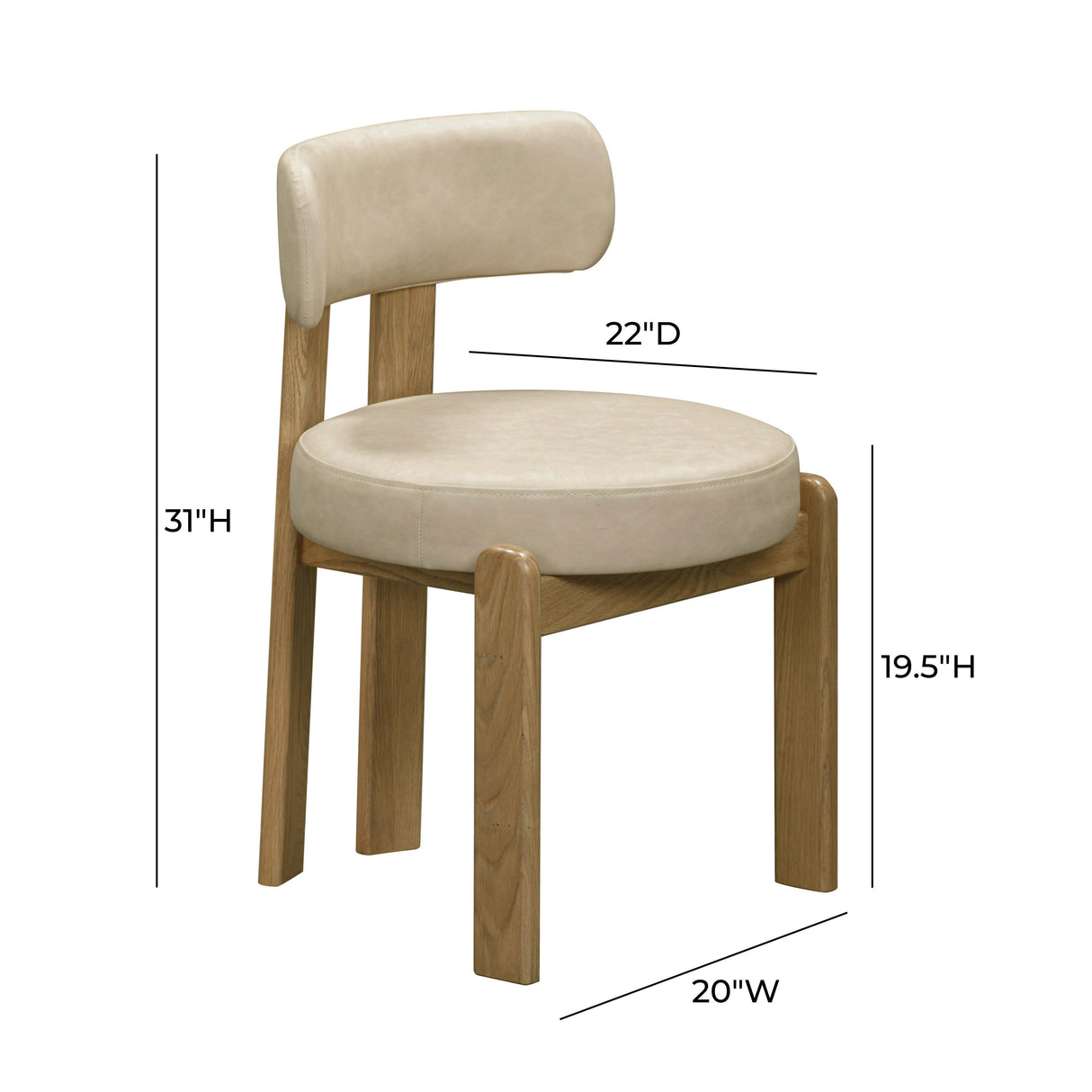 Odessa Taupe Vegan Leather Dining Chair