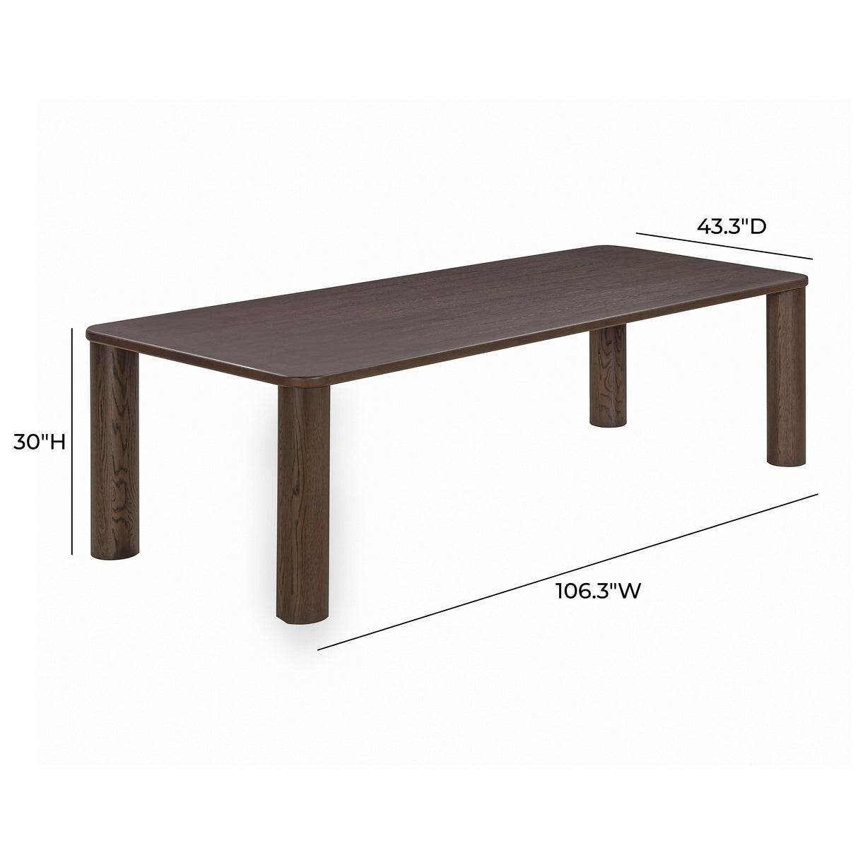 Akola 106" Oak Rectangular Dining Table