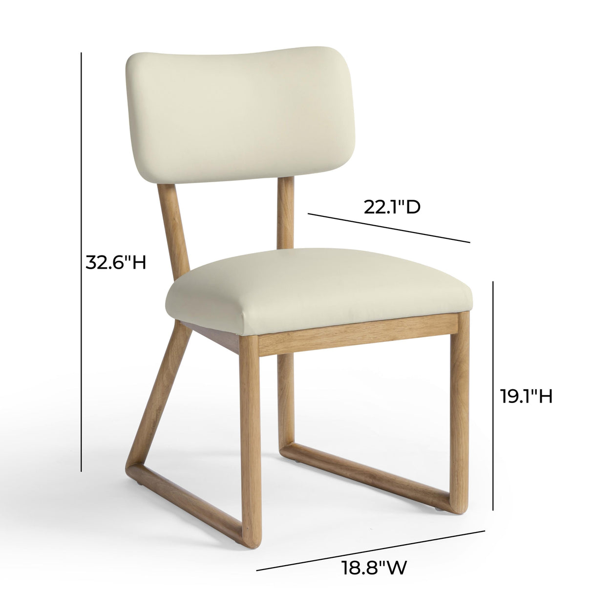 Bobbie Cream Vegan Leather Dining Chair