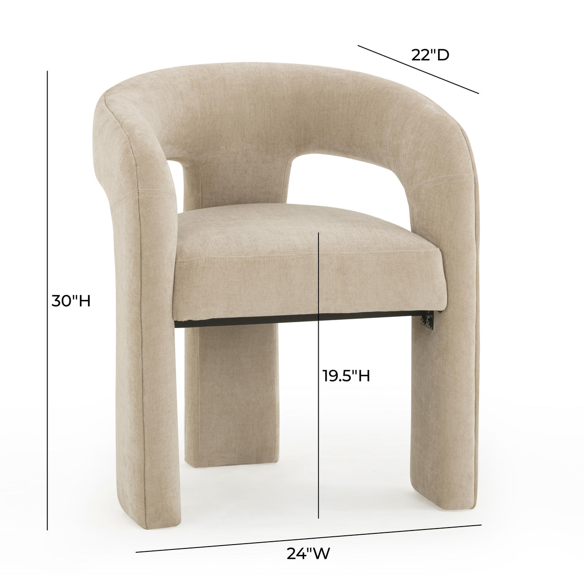 Malone Performance Chenille Dining Chair - View 7