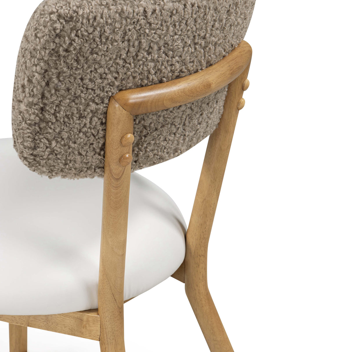 Bobbie Cream Vegan Leather and Grey Vegan Shearling Dining Chair