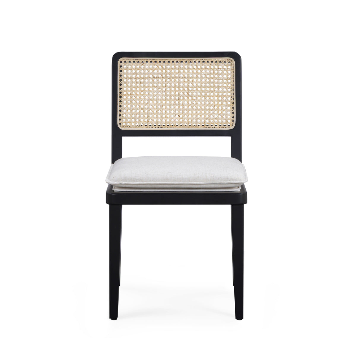 Tassina Cream Upcycled Performance Linen Dining Chair - View 3