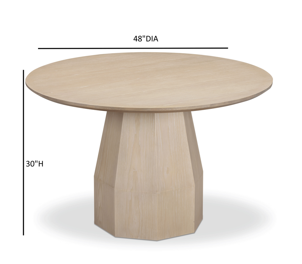 Brocha 48'' Ash Wood Round Dining Table dimensions