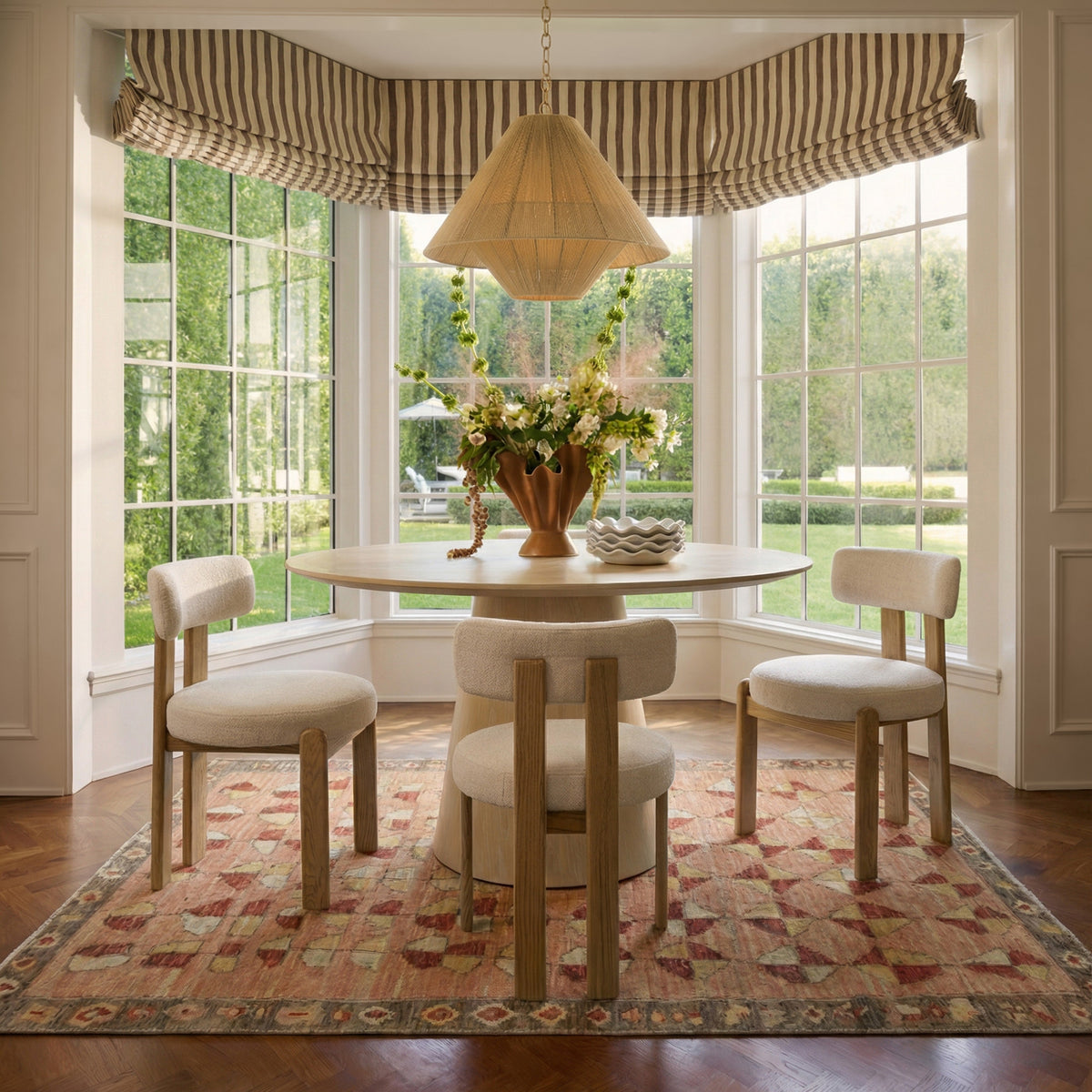 Sahara Round Oak Dining Table (41"-60") - View 2