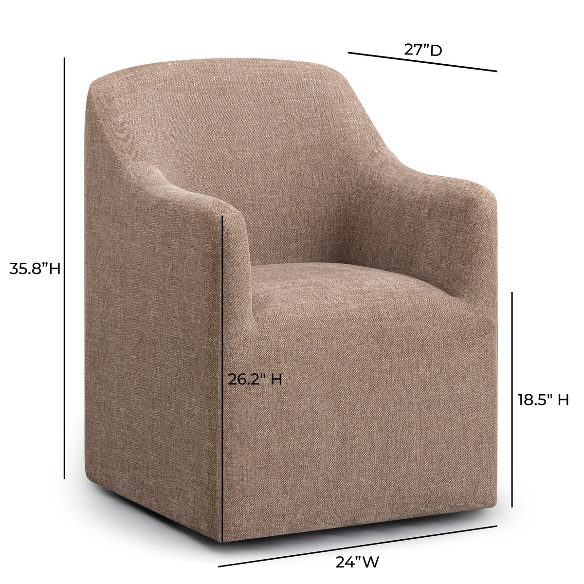 Helena Tall Textured Weave Performance Fabric Dining Chair - View 7