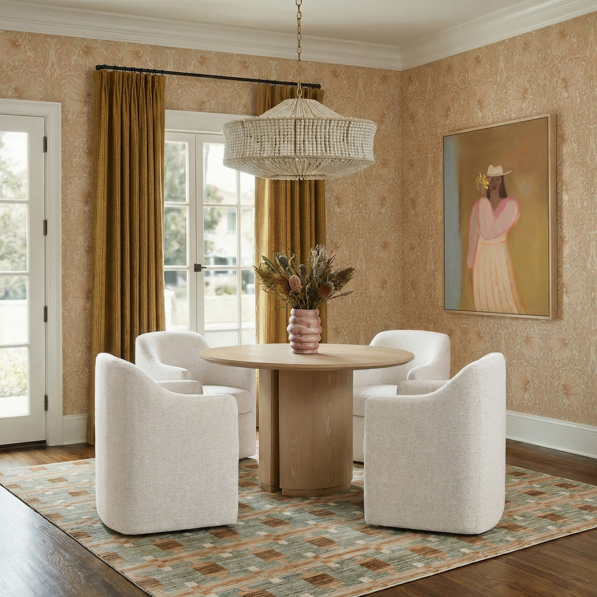 Helena Tall Textured Weave Performance Fabric Dining Chair - View 9