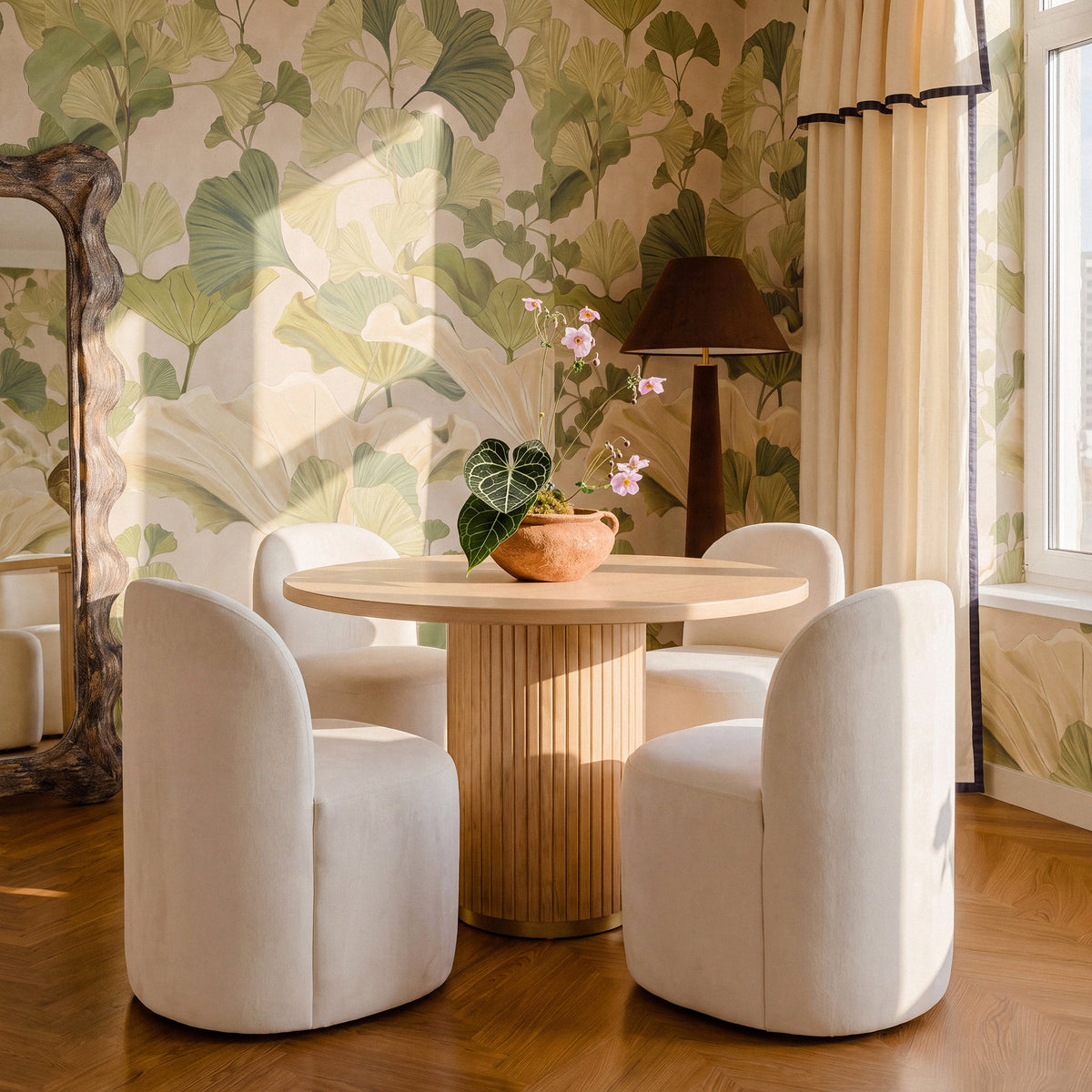 Persa Round Back Performance Chenille Dining Chair - View 2