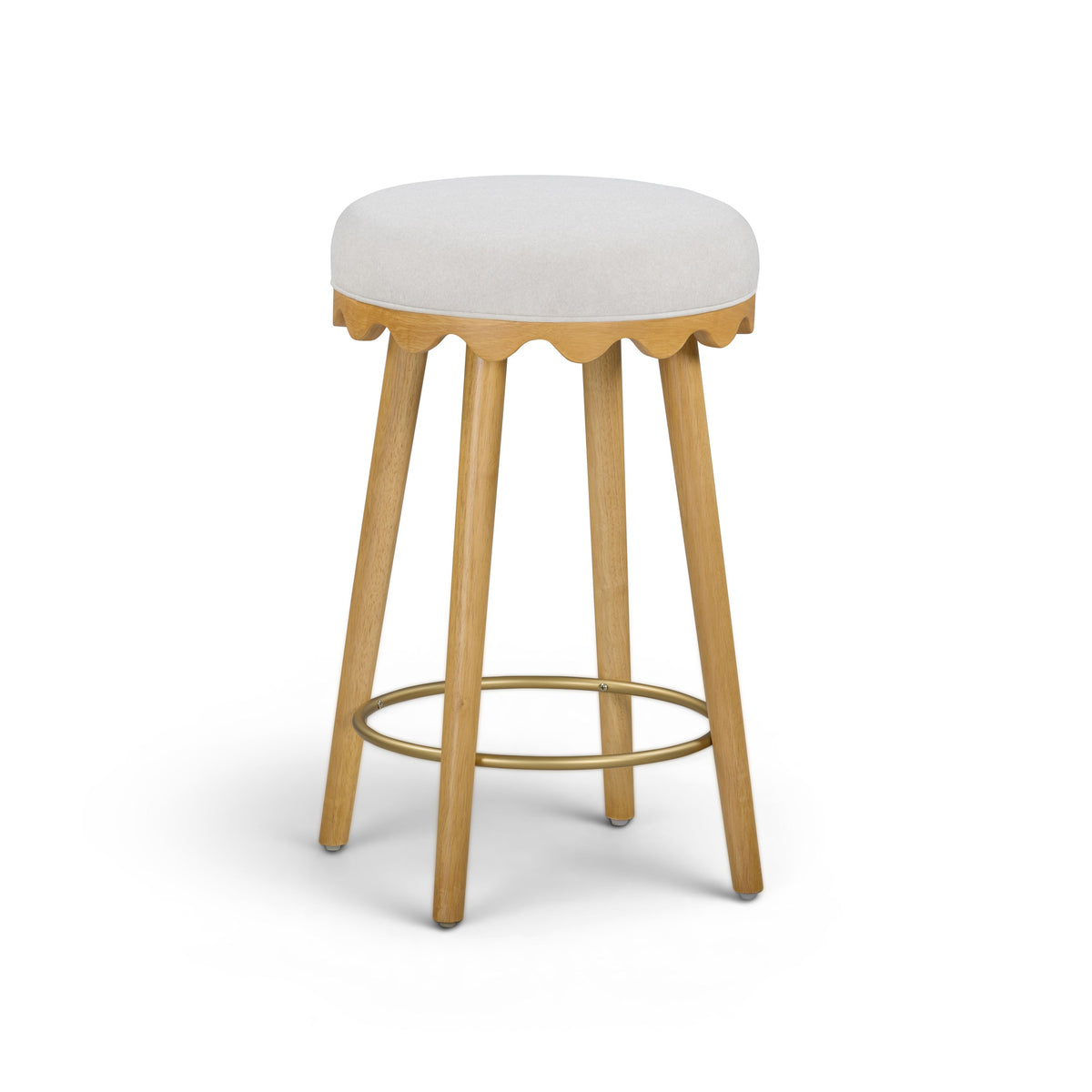 Oodle Performance Vegan Mohair Bar and Counter Stool straight on frontal perspective