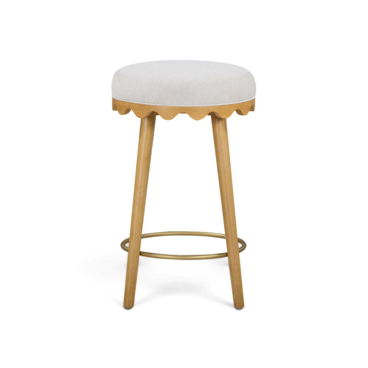 Oodle Performance Vegan Mohair Bar and Counter Stool 45 degree angle studio capture