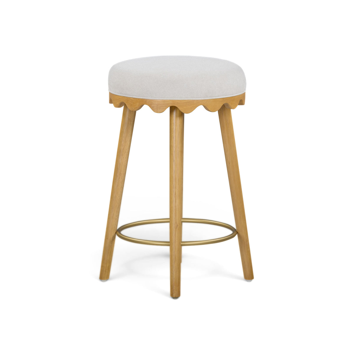 Oodle Performance Vegan Mohair Bar and Counter Stool sturdy wood frame foundation view