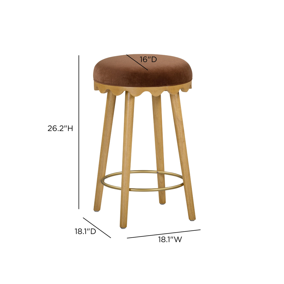 Oodle Performance Vegan Mohair Bar and Counter Stool structural reinforcement ring overview