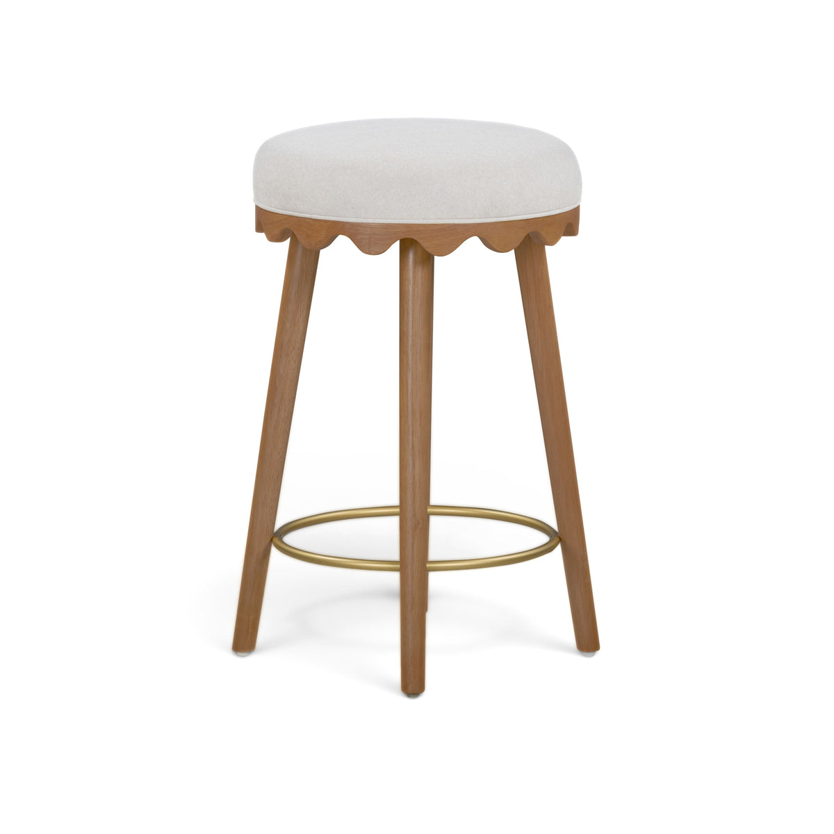 Oodle Performance Vegan Mohair Bar and Counter Stool precision tailoring and seam quality