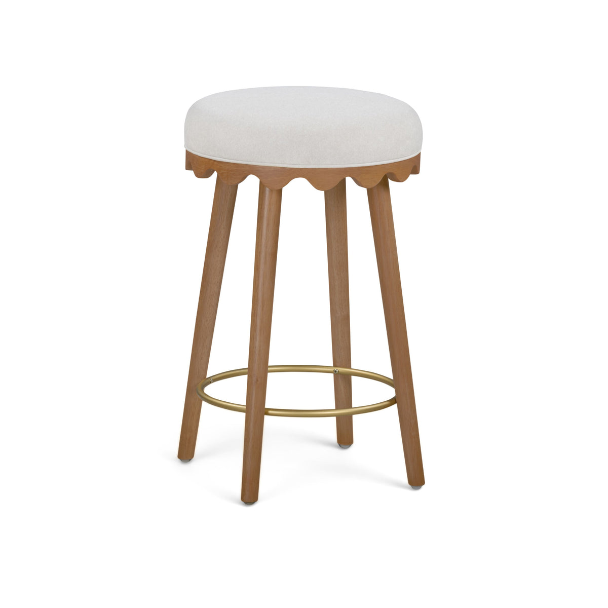 Oodle Performance Vegan Mohair Bar and Counter Stool stainless steel footrest durability view