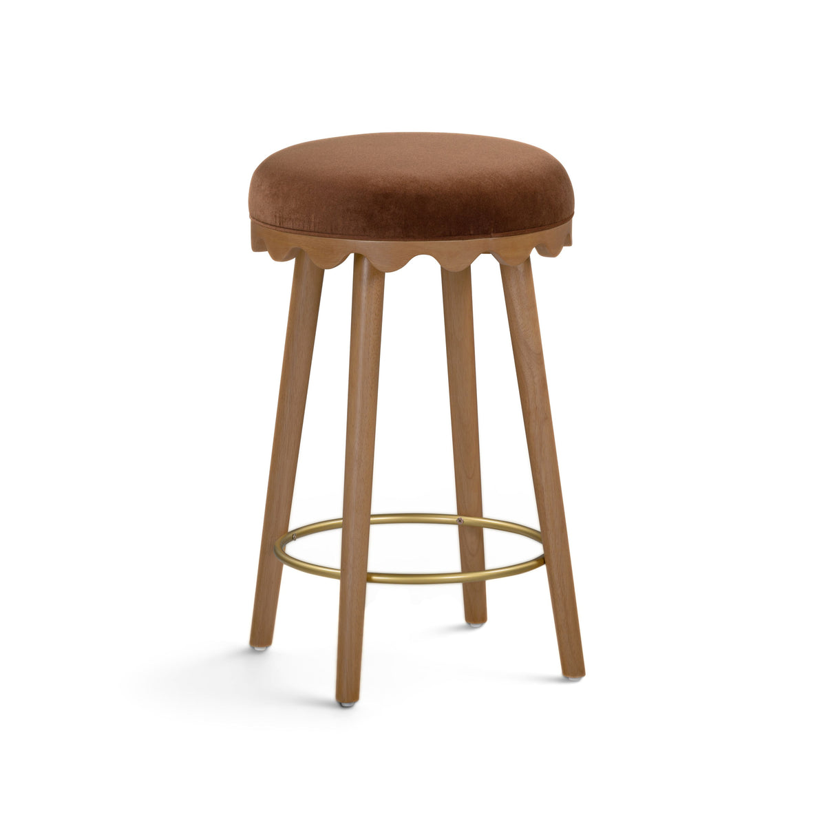 Oodle Performance Vegan Mohair Bar and Counter Stool high resolution fabric detail capture