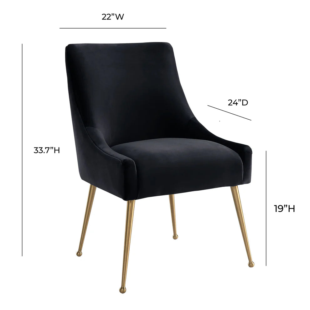 Beatrix Cognac Velvet Side Chair
