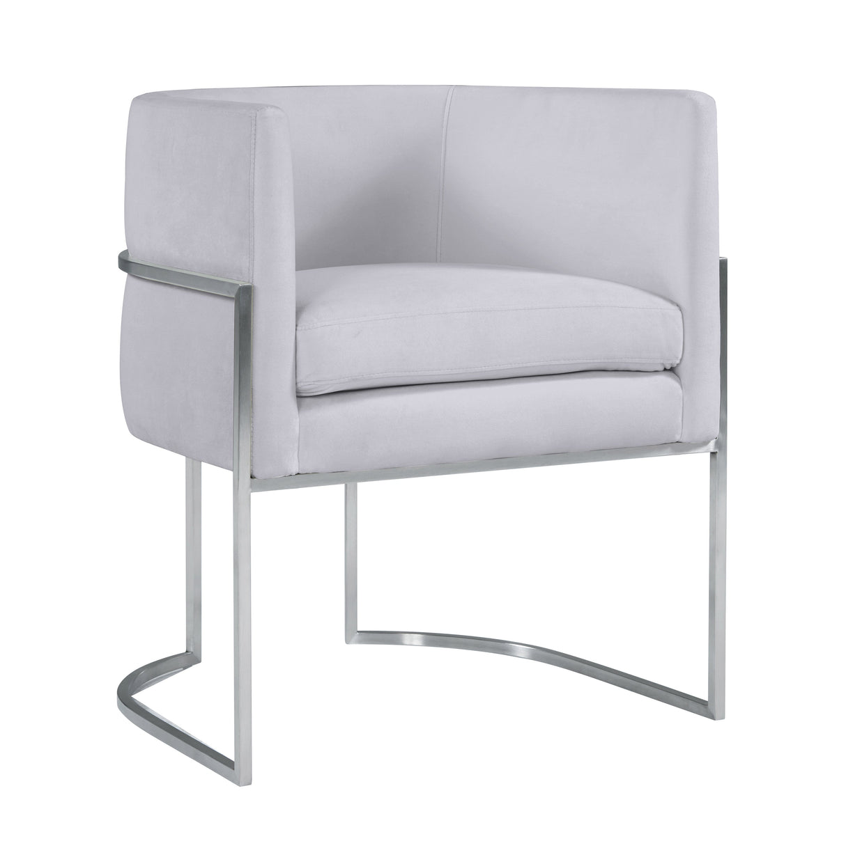 Giselle Velvet Dining Chair with Silver Base