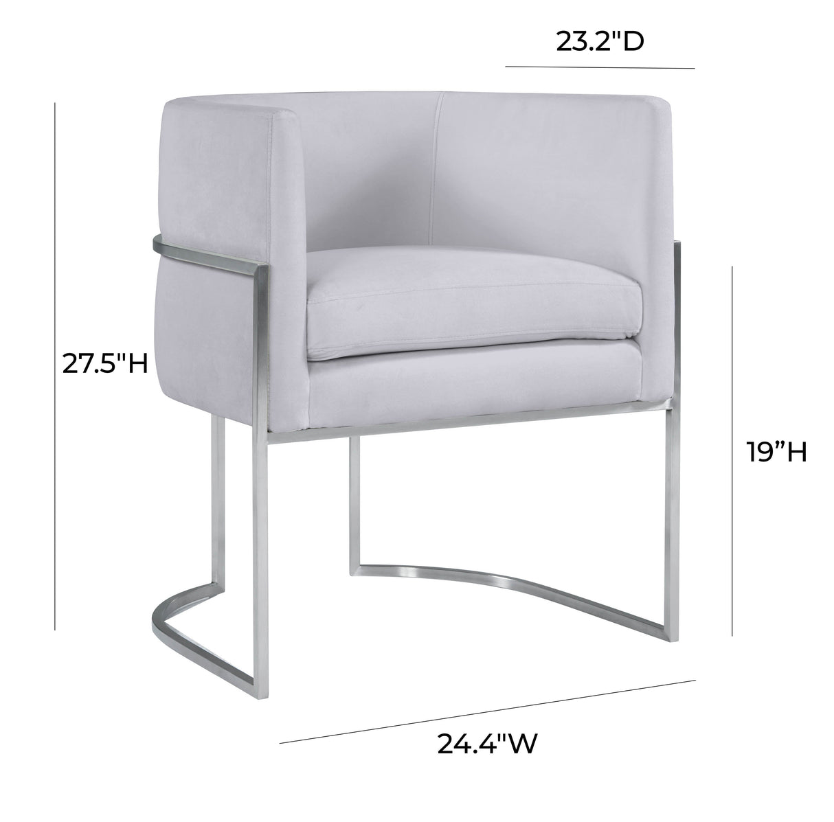 Giselle Velvet Dining Chair with Silver Base