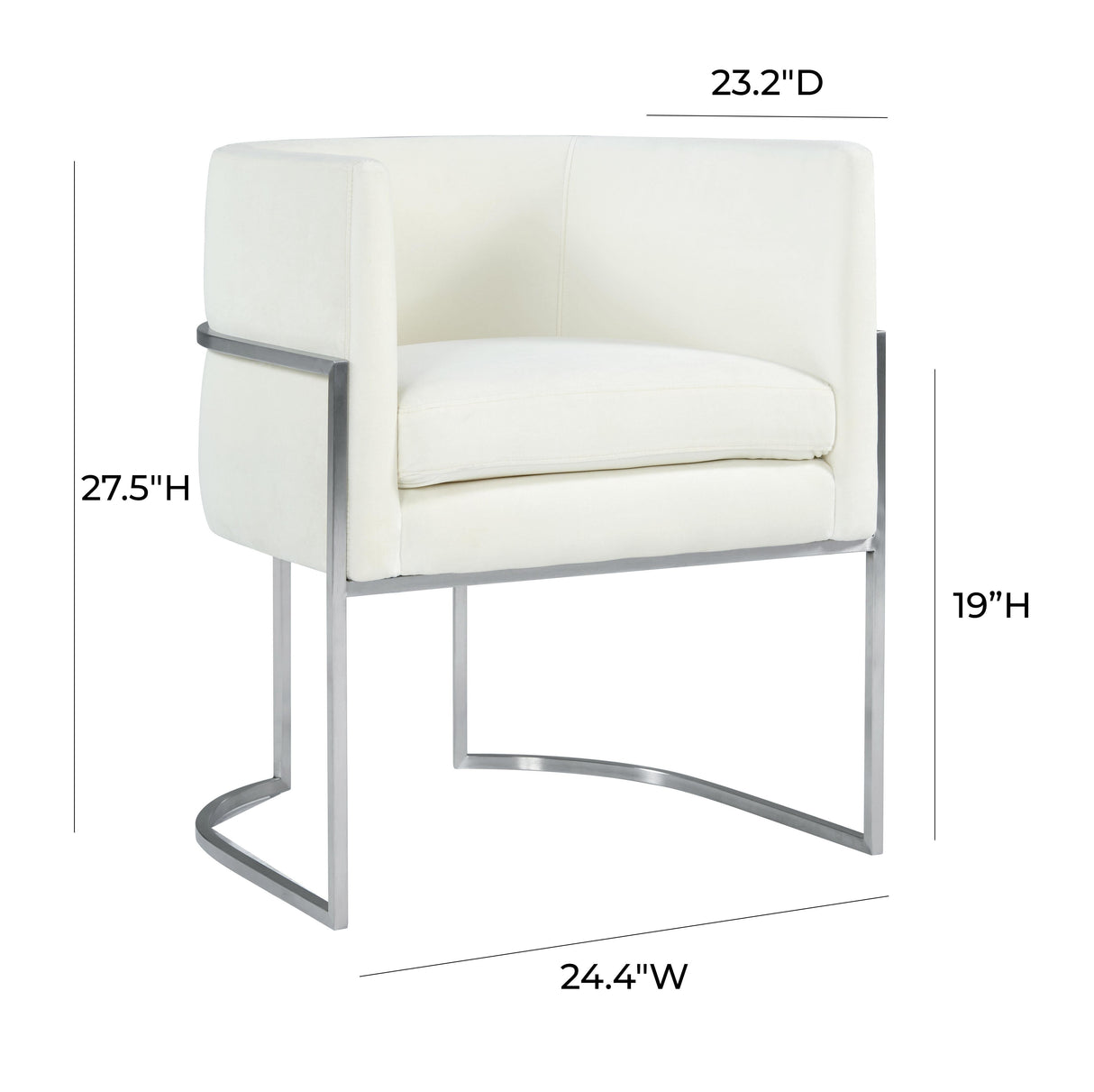 Giselle Velvet Dining Chair with Silver Base