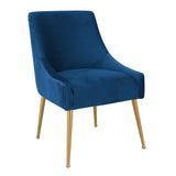 Beatrix Pleated Grey Velvet Side Chair