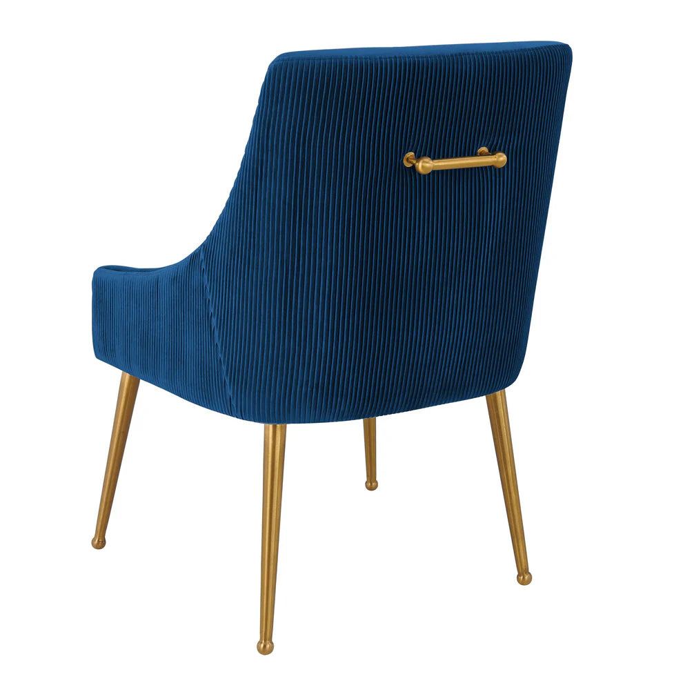 Beatrix Pleated Grey Velvet Side Chair