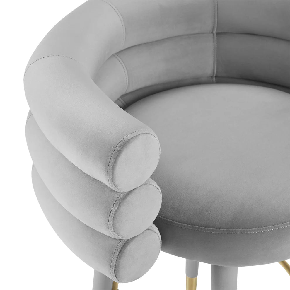 Betty Black Velvet Counter Stool