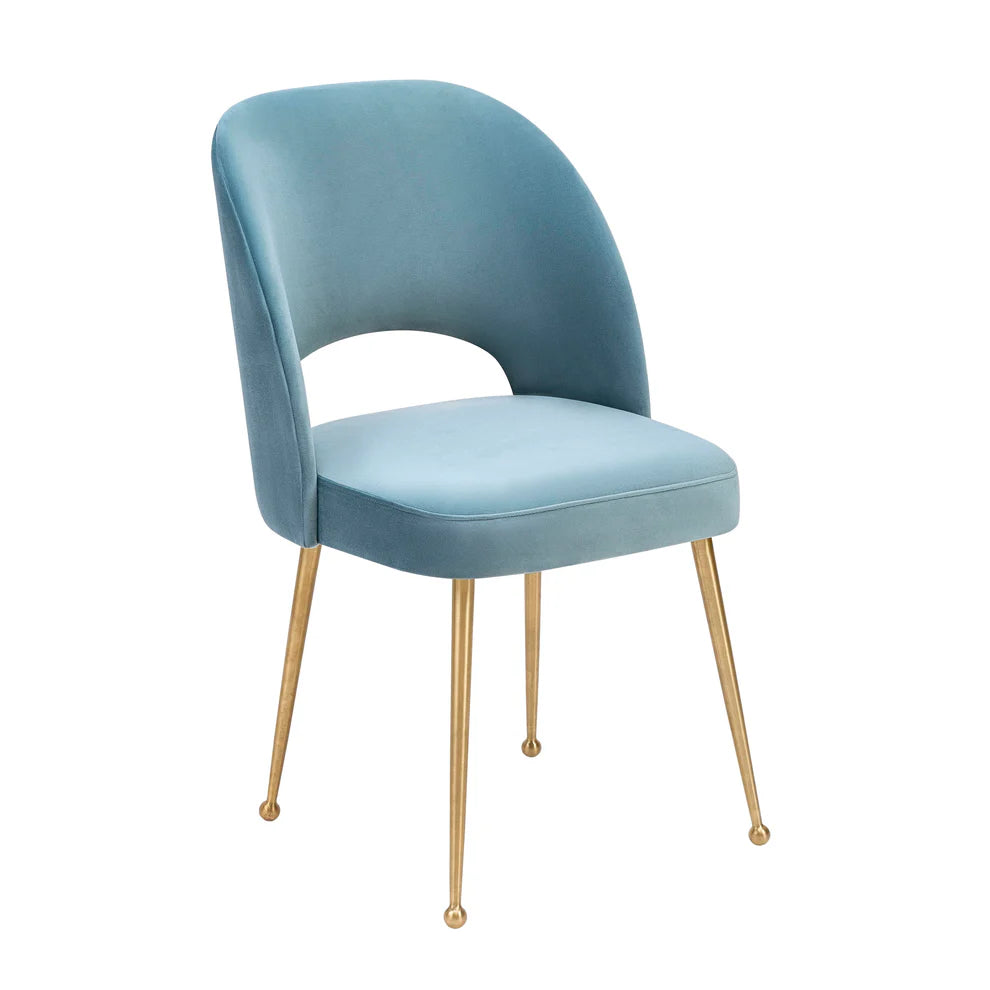 Swell Light Grey Velvet Chair