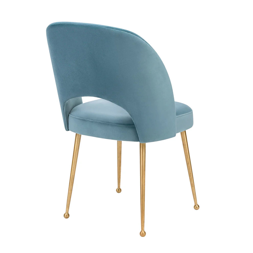 Swell Light Grey Velvet Chair