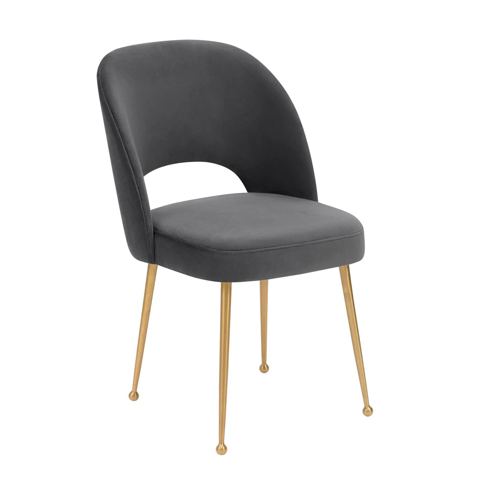 Swell Light Grey Velvet Chair