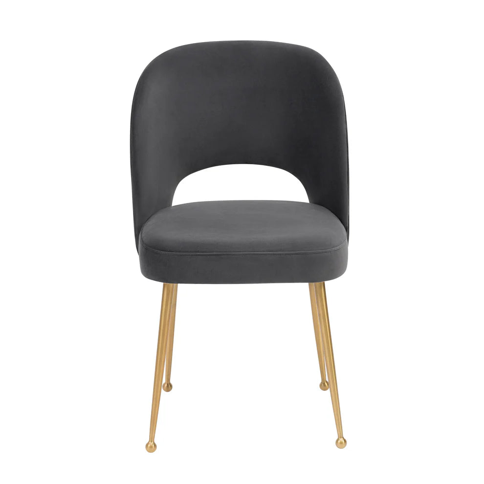Swell Light Grey Velvet Chair