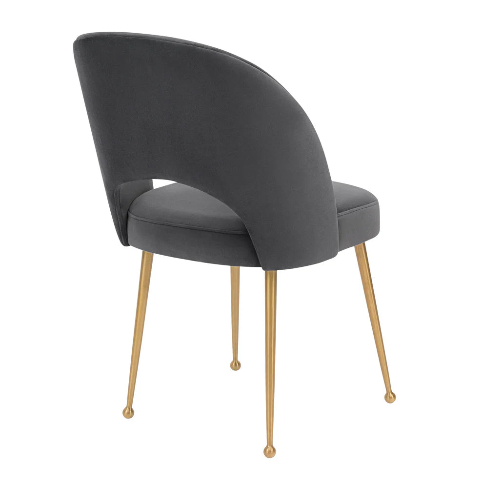 Swell Light Grey Velvet Chair