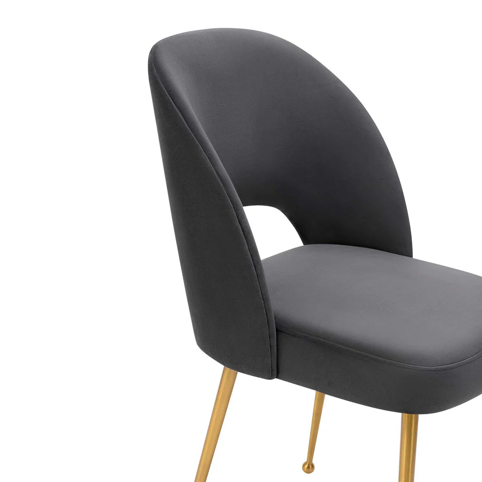 Swell Light Grey Velvet Chair