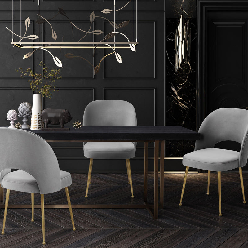 Swell Light Grey Velvet Chair