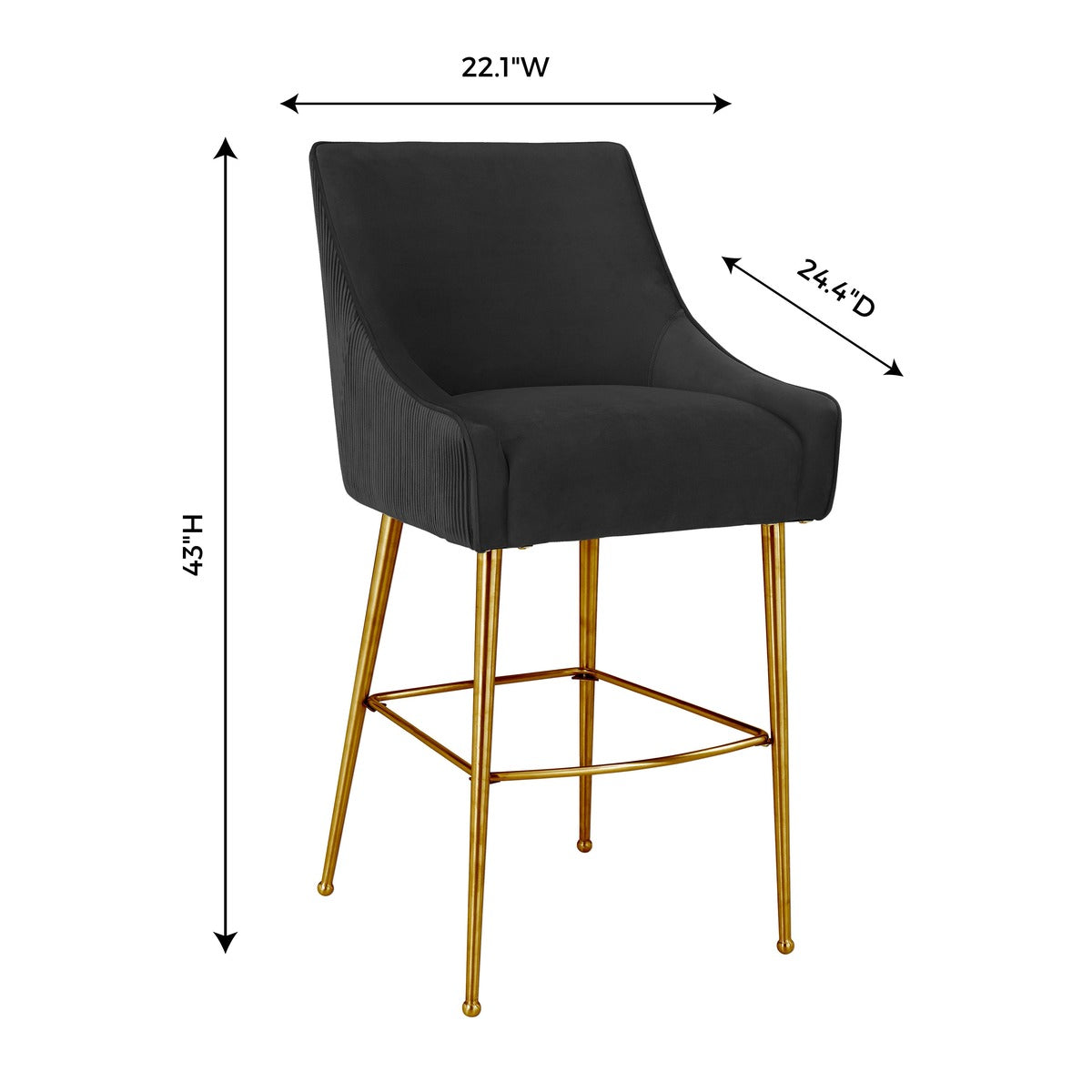 Beatrix Pleated Velvet Stool