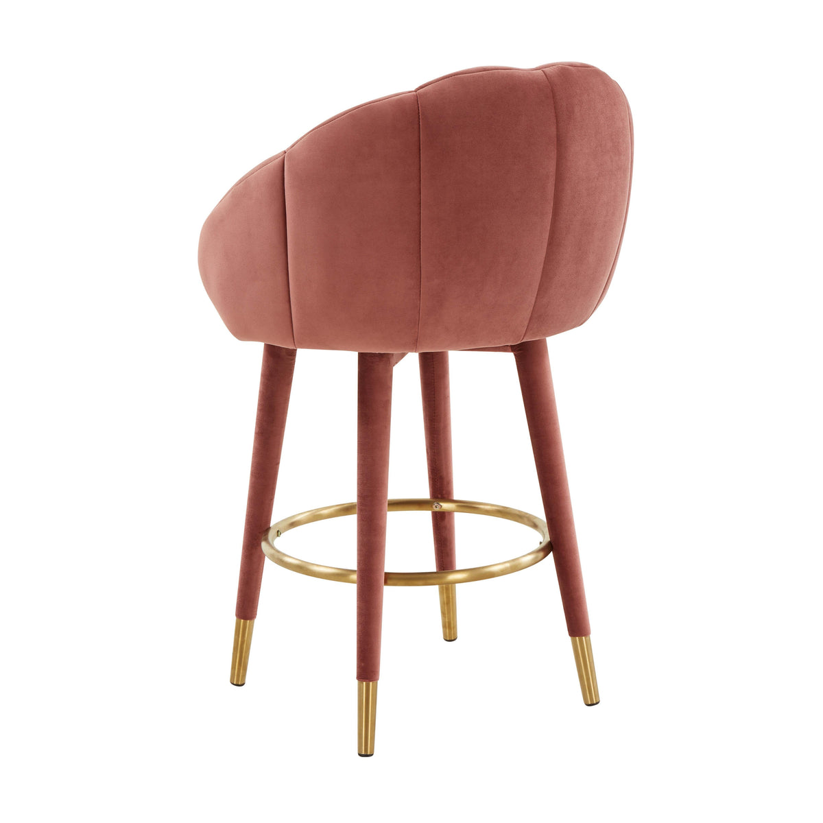 Myla Performance Velvet Swivel Stool - View 4