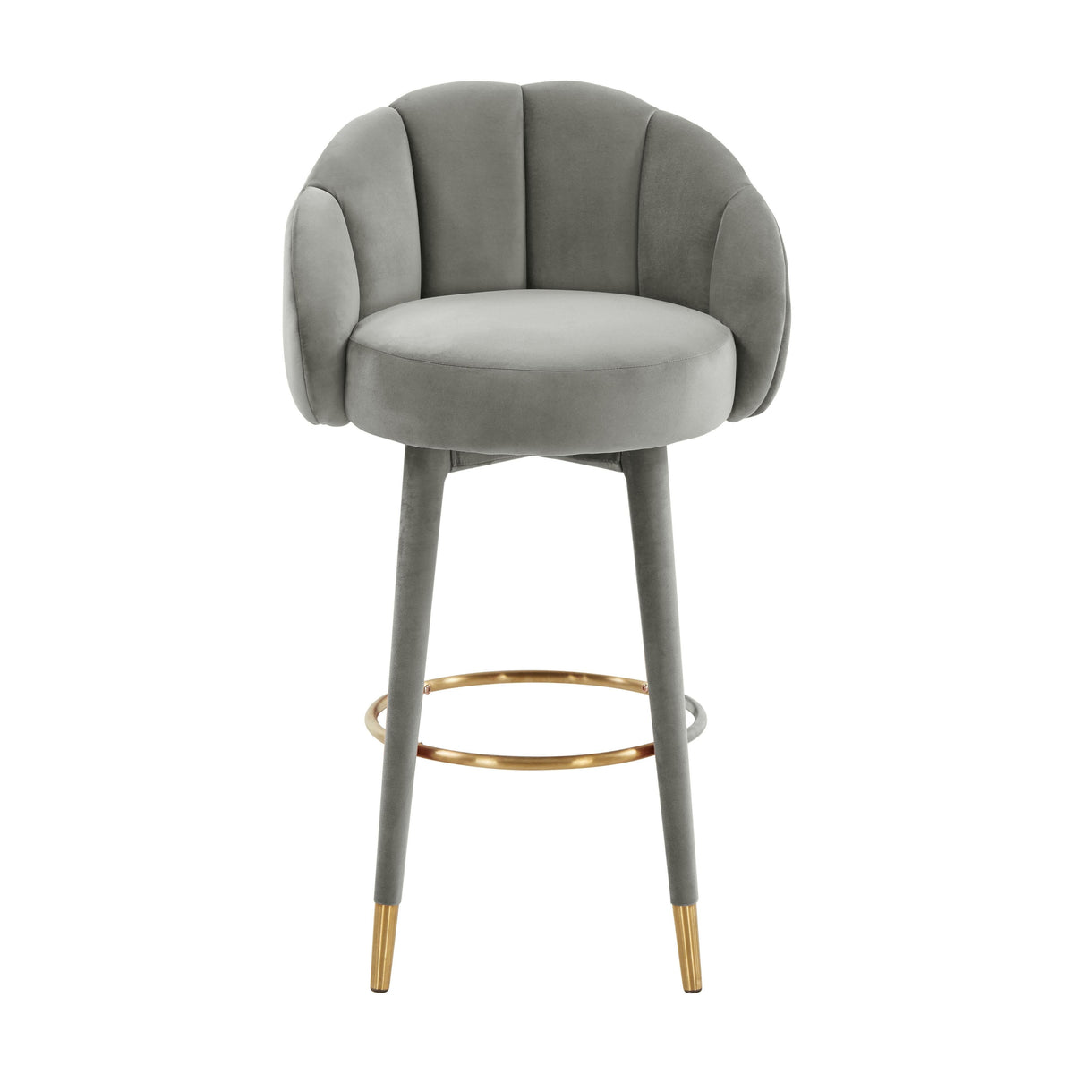 Myla Performance Velvet Swivel Stool - View 25